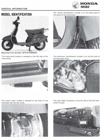 HONDA AREO 80 NH80 80CC 1983-1984 SCOOTER