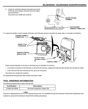 HONDA EU2000i AND EU2000i COMPANION GENERATOR