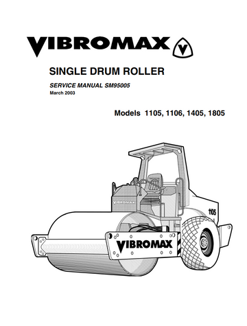 JCB VIBROMAX 1103 1105 1106 1405 1805 SINGLE DROM ROLLER