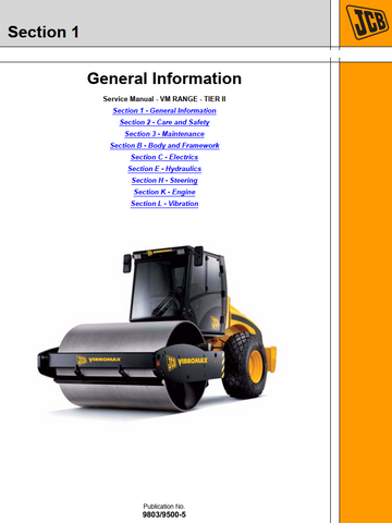JCB VM 46D 75D 115D 115HD 132HD 146D 166D 200D AND PD TIER 3 ROLLER