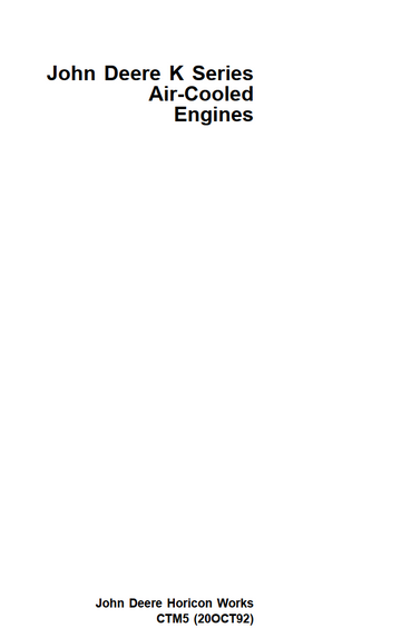 JOHN DEERE K SERIES AIR COOLED AND LIQUID COOLED ENGINES