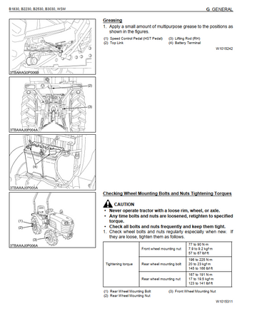 KUBOTA B1830 B2230 B2530 B3030 TRACTOR