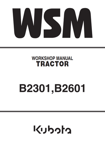 KUBOTA B2301 B2601 TRACTOR
