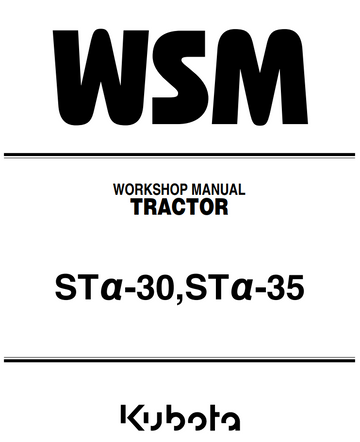 KUBOTA STa-30 STa-35 ALPHA TRACTOR