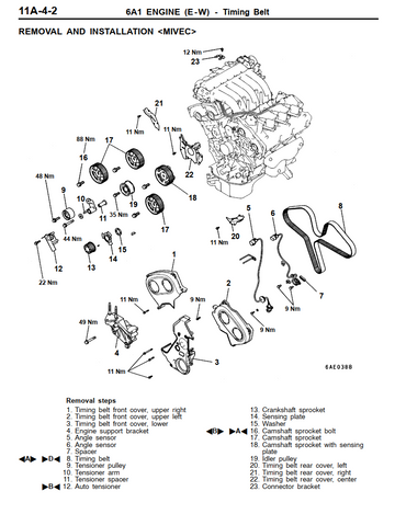 MITSUBISHI 6A1 6A12 2.0L 6A13 2.5L V6 ENGINE