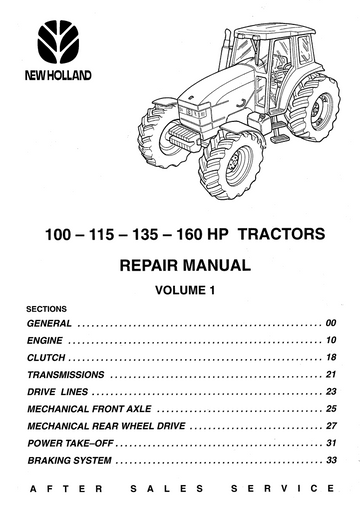 NEW HOLLAND 100HP 115HP 135HP 160HP TRACTOR
