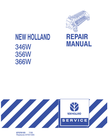 NEW HOLLAND 346W 356W 366W SP FORAGE PICKUP HEADS