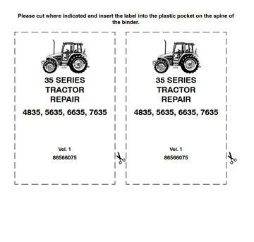NEW HOLLAND 35 SERIES 4835 5635 6635 7635 TRACTOR