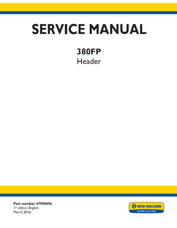 NEW HOLLAND 380FP HEADER