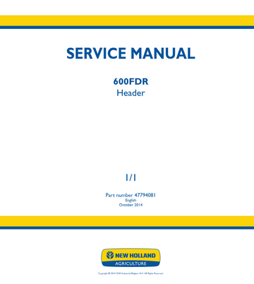 NEW HOLLAND 600FDR 600 FDR HEADER
