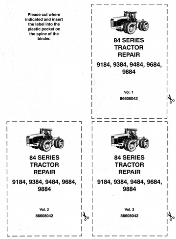 NEW HOLLAND 84 SERIES 9184 9384 9484 9684 9884 TRACTOR