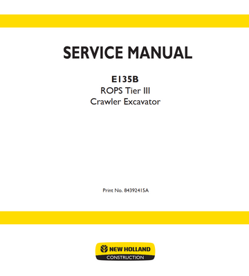 NEW HOLLAND E135B ROPS TIER 3 III CRAWLER EXCAVATOR