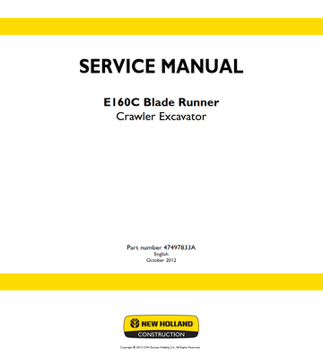 NEW HOLLAND E160C BLADE RUNNER CRAWLER EXCAVATOR