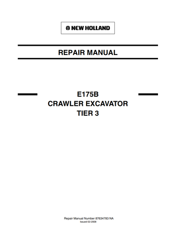 NEW HOLLAND E175B E 175 B TIER 3 CRAWLER EXCAVATOR