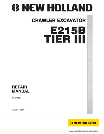 NEW HOLLAND E215B TIER 3 III CRAWLER EXCAVATOR
