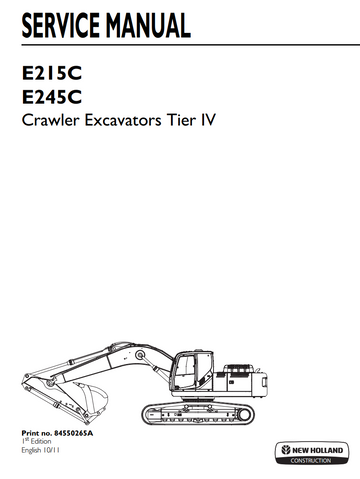 NEW HOLLAND E215C E245C TIER 4 IV CRAWLER EXCAVATOR