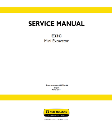 NEW HOLLAND E33C TIER 4 IV FINAL MINI EXCAVATOR