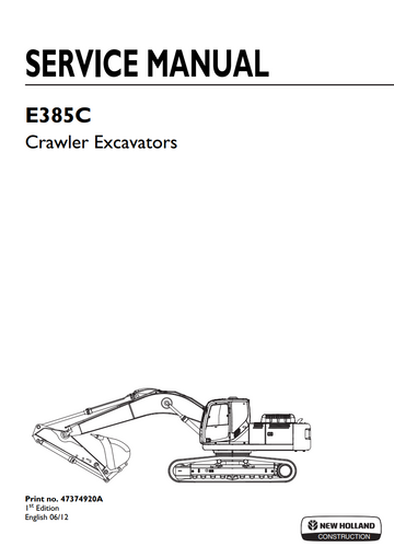 NEW HOLLAND E385C CRAWLER EXCAVATOR