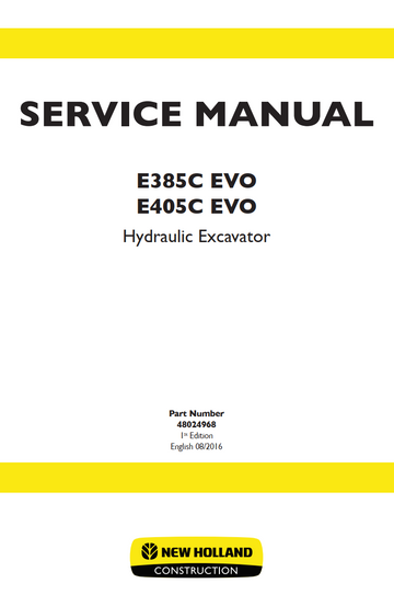 NEW HOLLAND E385C EVO E405C EVO CRAWLER EXCAVATOR