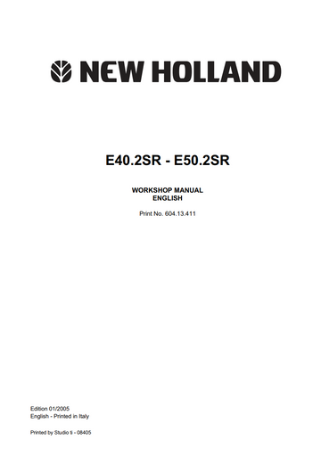 NEW HOLLAND E40 E50 2SR HYDRAULIC EXCAVATOR