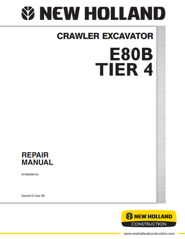 NEW HOLLAND E80B TIER 4 CRAWLER EXCAVAT