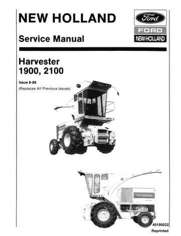 NEW HOLLAND FORD NH 1900 2100 FORAGE HARVESTER