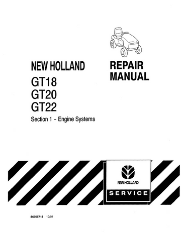 NEW HOLLAND GT18 GT20 GT22 GARDEN TRACTOR
