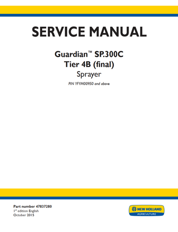 NEW HOLLAND GUARDIAN SP.300C TIER 4B SPRAYER