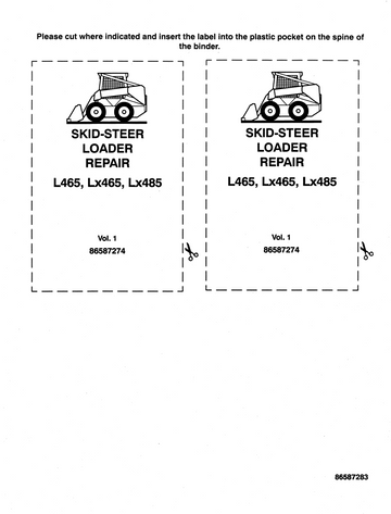 NEW HOLLAND L465 LX465 LX485 SKID STEER LOADER