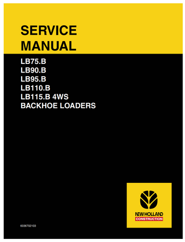 NEW HOLLAND LB75.B LB90.B LB95.B LB110.B LB115.B 4WS LOADER
