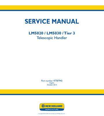 NEW HOLLAND LM5020 LM5030 TIER 3 TELESCOPIC HANDLER