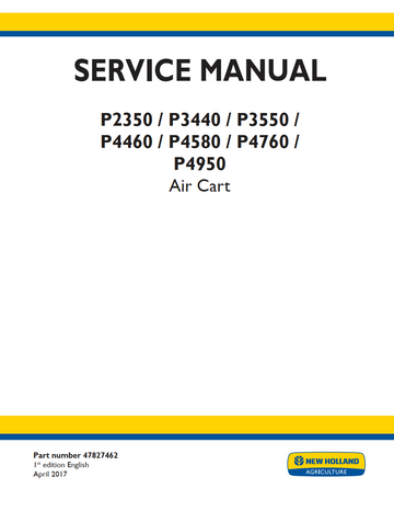 NEW HOLLAND P2350 P3440 P3550 P4460 P4580 P4760 P4950 AIR CART