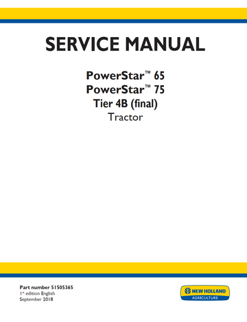 NEW HOLLAND POWERSTAR 65 POWERSTAR 75 TIER 4B TRACTOR