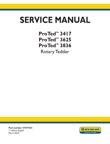 NEW HOLLAND PROTED 3417 3625 3836 ROTARY TEDDER