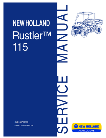 NEW HOLLAND RUSTLER 115 PETROL 4X2 4X4 & 4X4 WITH CAB UTV