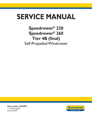 NEW HOLLAND SPEED ROWER 200 260 TIER 4B WINDROWER