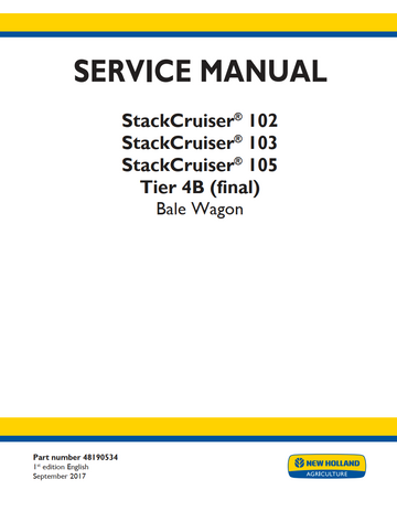 NEW HOLLAND STACK CRUISER 102 103 105 TIER 4B BALE WAGON