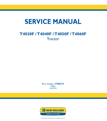 NEW HOLLAND T4030F T4040F T4050F T4060F TRACTOR