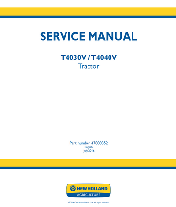 NEW HOLLAND T4030V T4040V TRACTOR