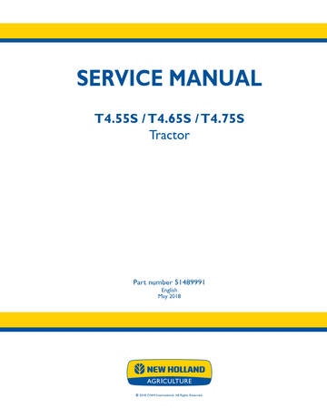 NEW HOLLAND T4S SERIES T4.55S T4.65S T4.75S 4WD TRACTOR