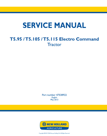 NEW HOLLAND T5 T5.95 T5.105 T5.115 ELECTRO COMMAND TRACTOR