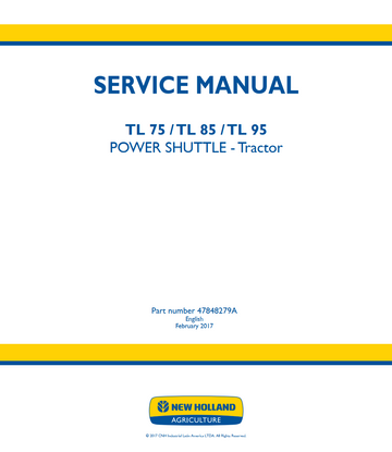 NEW HOLLAND TL SERIES TL75 TL85 TL95 POWER SHUTTLE TRACTOR