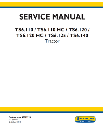 NEW HOLLAND TS6.110 TS6.110 HC TS6.120 TS6.120 HC TS6.125 TS6.140 TRACTOR