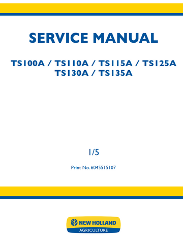 NEW HOLLAND TSA SERIES TS100A TS110A TS115A TS125A TS130A TS135A TRACTOR