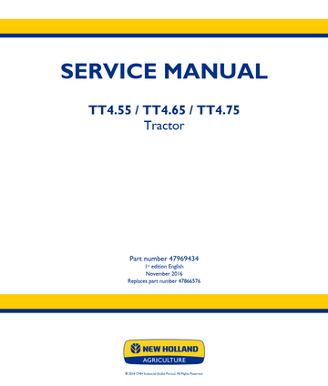 NEW HOLLAND TT4 SERIES TT4.55 TT4.65 TT4.75 TRACTOR