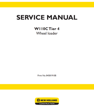 NEW HOLLAND W110C TIER 4 IV WHEEL LOADER