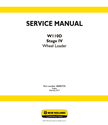 NEW HOLLAND W110D STAGE 4 IV WHEEL LOADER