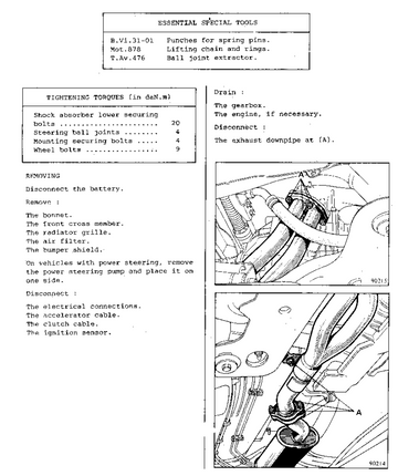 RENAULT 25 2.0L 2.1L 2.2L 2.5L 2.7L 2.8L 1983-1992