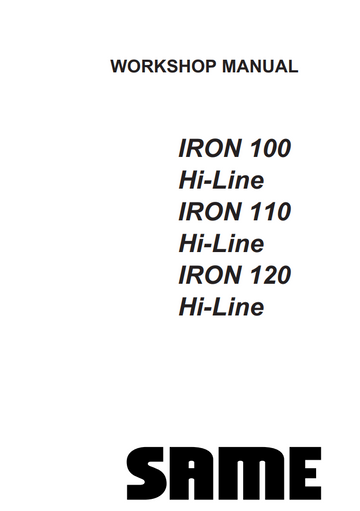 SAME IRON 100 110 120 HILINE HI-LINE TRACTOR