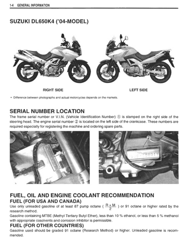 SUZUKI DL 650 V-STORM BIKE 2004-2011